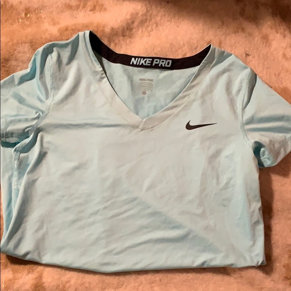 Nike Pro Dri Fit V-Neck Short Sleeve Shirt- L
